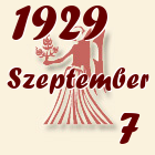 Szűz, 1929. Szeptember 7