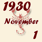 Skorpió, 1930. November 1