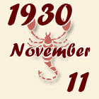 Skorpió, 1930. November 11
