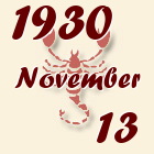 Skorpió, 1930. November 13