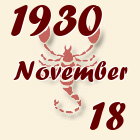 Skorpió, 1930. November 18