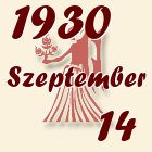 Szűz, 1930. Szeptember 14
