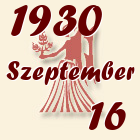 Szűz, 1930. Szeptember 16