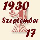 Szűz, 1930. Szeptember 17