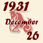 Bak, 1931. December 26
