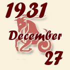 Bak, 1931. December 27