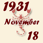 Skorpió, 1931. November 18