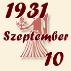 Szűz, 1931. Szeptember 10