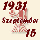 Szűz, 1931. Szeptember 15