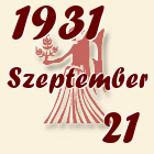 Szűz, 1931. Szeptember 21