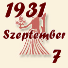 Szűz, 1931. Szeptember 7