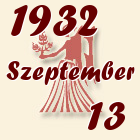 Szűz, 1932. Szeptember 13