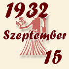 Szűz, 1932. Szeptember 15