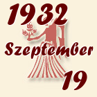 Szűz, 1932. Szeptember 19