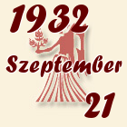 Szűz, 1932. Szeptember 21