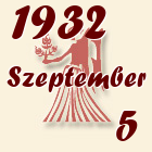Szűz, 1932. Szeptember 5