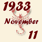 Skorpió, 1933. November 11