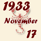 Skorpió, 1933. November 17