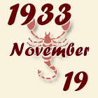 Skorpió, 1933. November 19