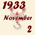 Skorpió, 1933. November 2