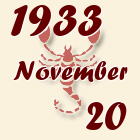 Skorpió, 1933. November 20