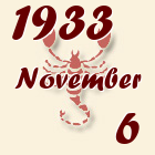 Skorpió, 1933. November 6