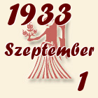 Szűz, 1933. Szeptember 1