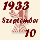 Szűz, 1933. Szeptember 10