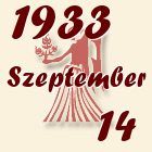 Szűz, 1933. Szeptember 14