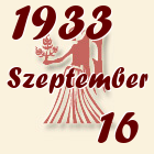 Szűz, 1933. Szeptember 16