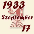 Szűz, 1933. Szeptember 17