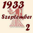 Szűz, 1933. Szeptember 2