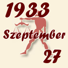 Mérleg, 1933. Szeptember 27