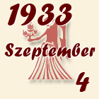 Szűz, 1933. Szeptember 4