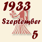 Szűz, 1933. Szeptember 5