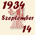 Szűz, 1934. Szeptember 14