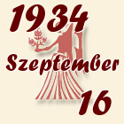 Szűz, 1934. Szeptember 16