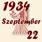Szűz, 1934. Szeptember 22
