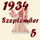 Szűz, 1934. Szeptember 5