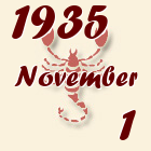 Skorpió, 1935. November 1