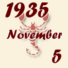 Skorpió, 1935. November 5