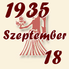 Szűz, 1935. Szeptember 18