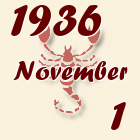 Skorpió, 1936. November 1