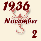 Skorpió, 1936. November 2