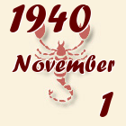 Skorpió, 1940. November 1