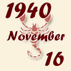 Skorpió, 1940. November 16
