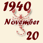 Skorpió, 1940. November 20