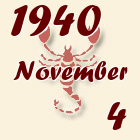 Skorpió, 1940. November 4