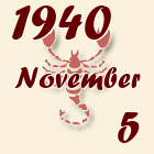 Skorpió, 1940. November 5