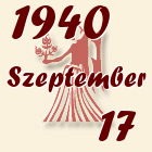 Szűz, 1940. Szeptember 17